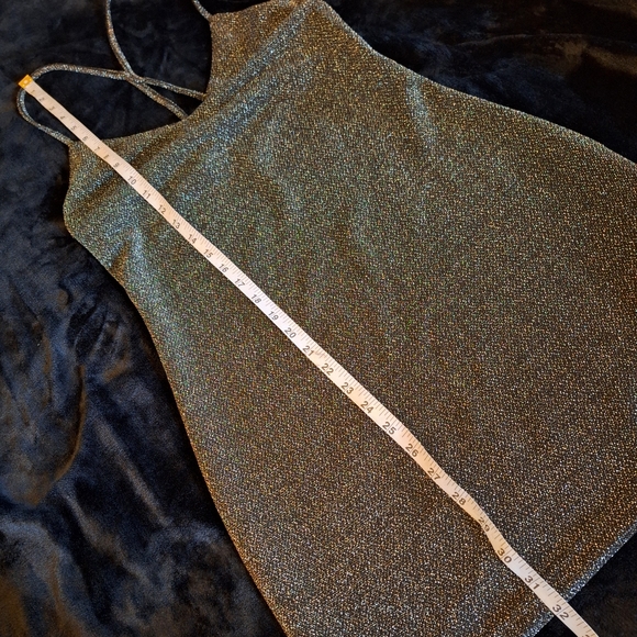⭐️3/$20 Sparkling Silver Zara Mini Stretch Dress Sz Med - Picture 7 of 9